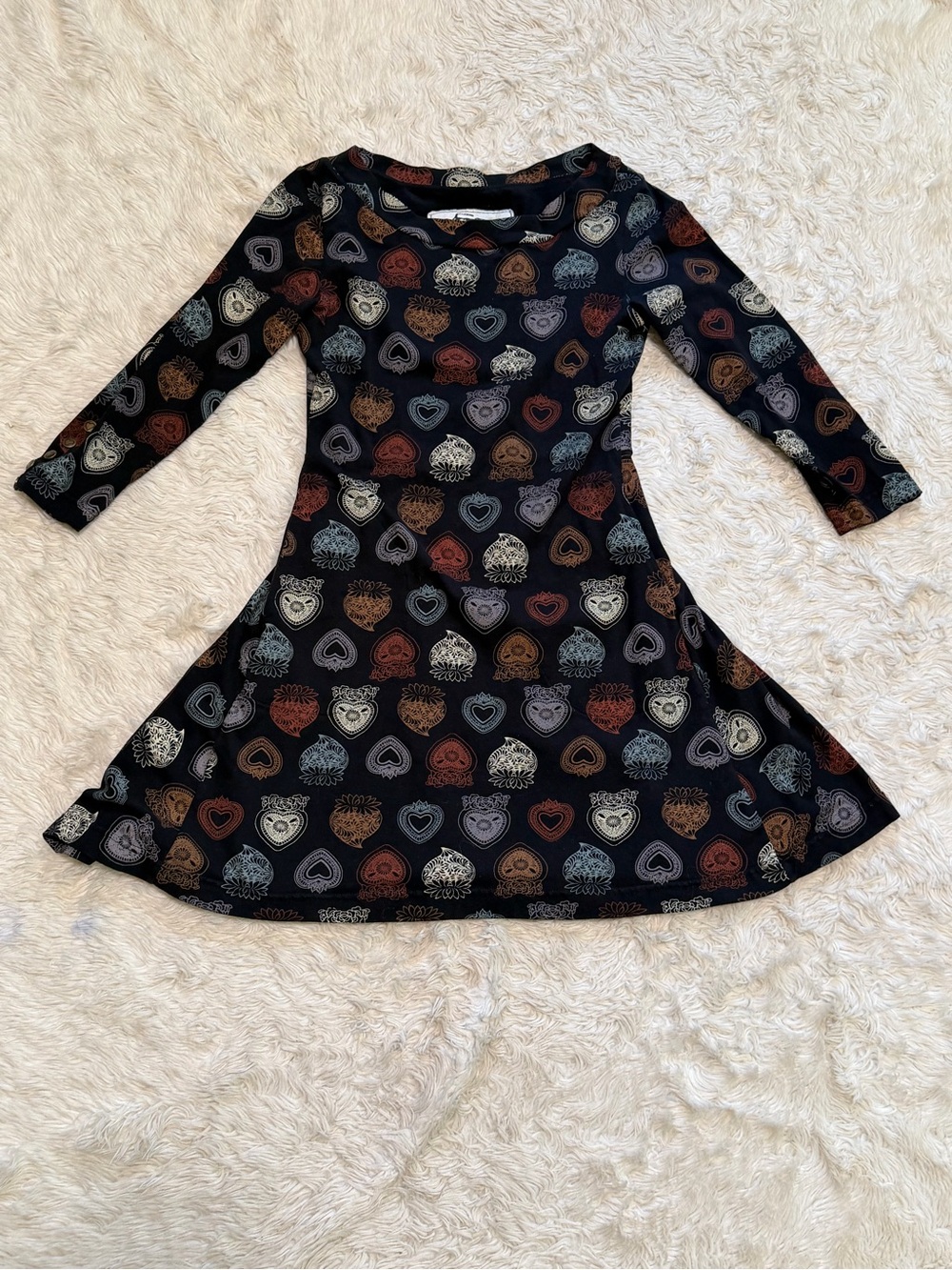 Effie’s Heart Sacre Coeur Heart Button Fit & Flare Dress - Size Small